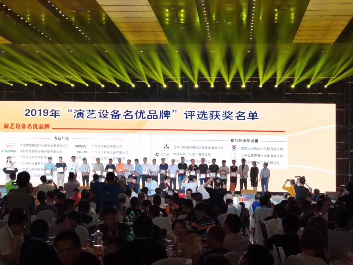 我司獲2019年“演藝設(shè)備名優(yōu)品牌” 舞臺(tái)機(jī)械及裝置獎(jiǎng) 
